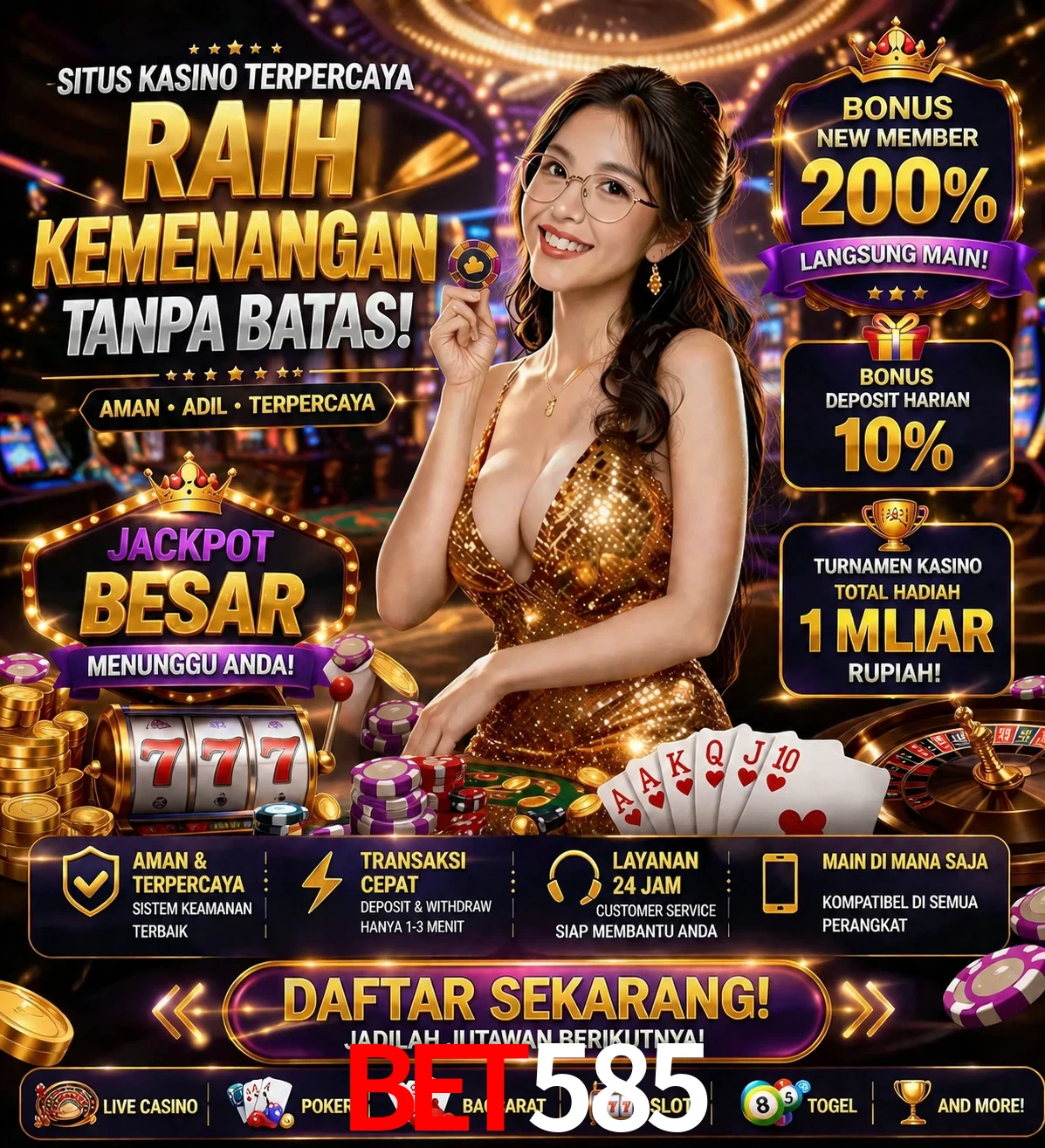 Roleta e blackjack Bet585