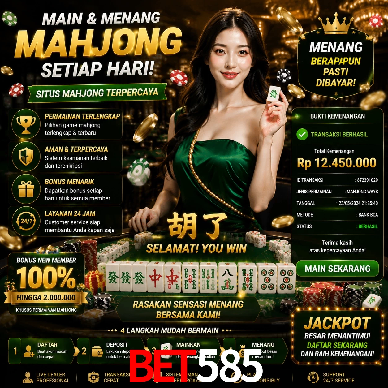 Ganhar e sacar na Bet585